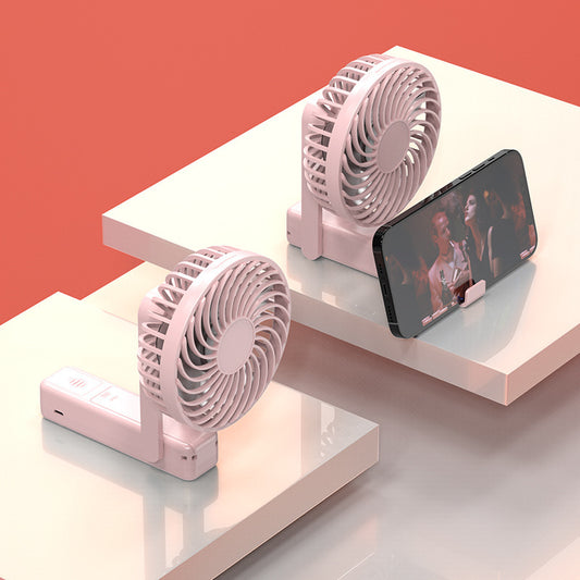 Mini Folding Fan with Phone Holder