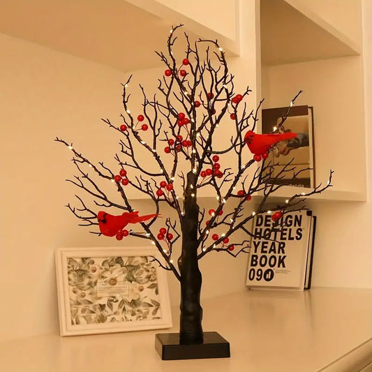 Christmas LED Simulated Red Flower Tree Lights